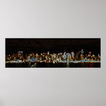 Horizon de néon de nuit de NYC Posters