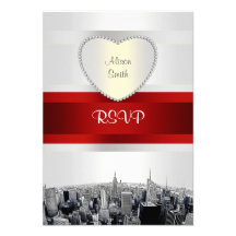 Horizon gravé à l'eau-forte 2H BG blanche Rbn roug Invitation Personnalisable