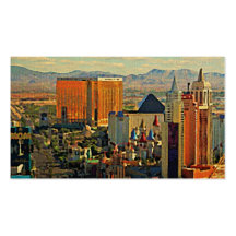 Horizon vintage de Las Vegas Modèles De Cartes De Visite