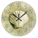 Horloge d'art de Shell de mer de feston