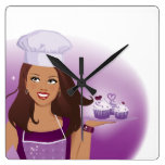 Horloge de boulangerie de petit gâteau illustrée