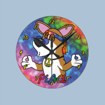 Horloge de corgi de Gallois de Pembroke d'amour de horloges murales