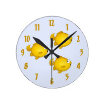 Horloge de poisson rouge de bande dessinée