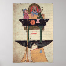 Horloge d'eau avec les chiffres automatisés posters