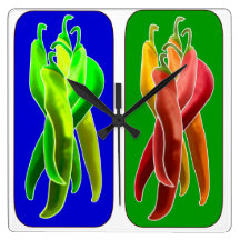 Horloge murale abstraite de piments