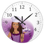 Horloge murale d'art de boulangerie illustrée