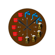 Horloge murale de boissons de bière de l'eau de ca