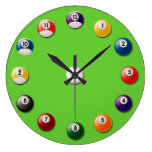 Horloge murale de boules de billard