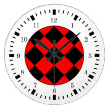 Horloge murale de emballage blanche rouge noire de