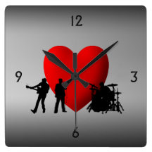 Horloge murale de rock de coeur