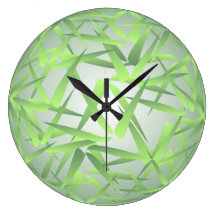 Horloge murale en bambou verte de motif de feuille