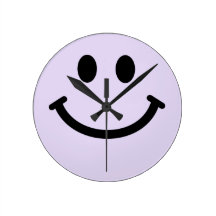 Horloge murale souriante pourpre de visage