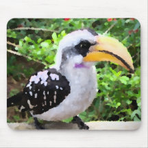hornbill het schilderen vogel zijdelings muismat