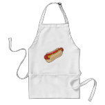 hot-dog en petit pain avec le graphique de ketchup tabliers
