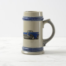 Hot rod 1957 convertible bleu de Chevy Belair Mugs