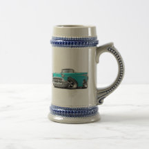 Hot rod 1957 de convertible de turquoise de Chevy  Tasse