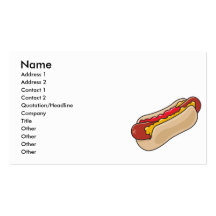 hotdog in broodje met ketchup en grafische mosterd visitekaartjes sjabloon