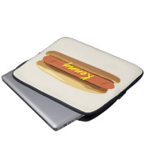 Hotdog met de Mosterd Gepersonaliseerde Zak van de Laptop Sleeve Hoesje