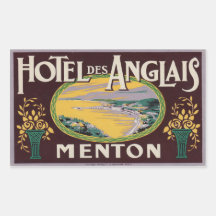 Hotel des Anglais (Menton Frankrijk) Rechthoekvormige Sticker