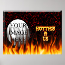 Hotties R ons brand en vlammen rood marmer Afdruk