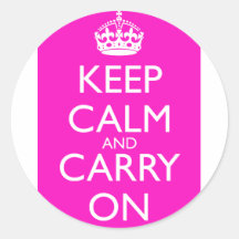 Houd Kalm en blijf Roze schokken Ronde Sticker