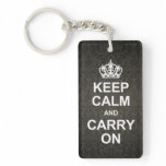 Houd kalm en draag - zwart damast key chains