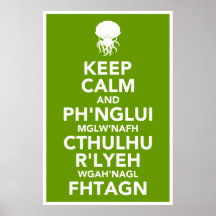 Houd Kalm en Fhtagn Poster