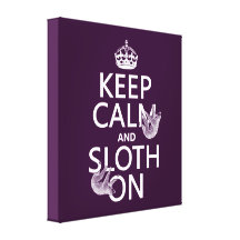 Houd Kalm en Luiaard Stretched Canvas Print