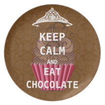 HOUD KALM ETEN het Bord van de CHOCOLADE