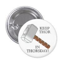 Houd Thor in Thorsday! Knoop Speld Buttons