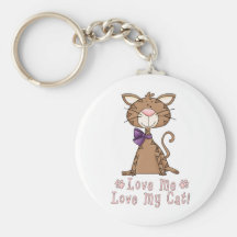 Houd van me, houd van Mijn Kat Sleutel Hanger