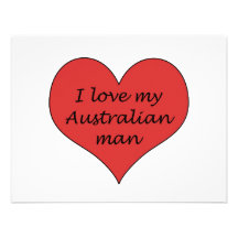 Houd van Mijn Australisch Man Gepersonaliseerde Uitnodigingen
