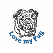 Houd van Mijn (Zwarte) Pug T - shirts van Emrboide Geborduurd Shirt
