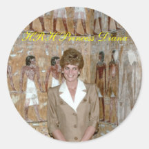 HRH Prinses Diana Egypte 1992 Ronde Stickers