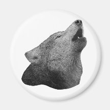 Huilende Wolf - Gestileerd Afbeelding Magneten
