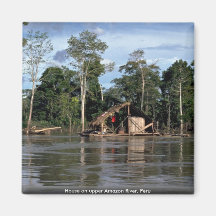Huis op de hogere Rivier van Amazonië, Peru Koelkast Magneetjes