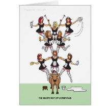 Huitième jour de carte de Noël (8 domestiques un-T