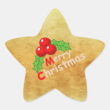 Hulst & Gouden Vrolijke Kerstmis van Bessen Stickers