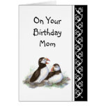 Humour de maman et anniversaire d'amour, macareux. cartes de vœux