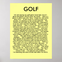 Humour drôle d'affiche de golf