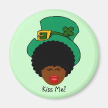 Humour du jour de St Patrick : Embrassez-moi. Je s Magnets Pour Réfrigérateur