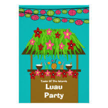 Hutte Aloha Luau PartyInvitation de Tiki