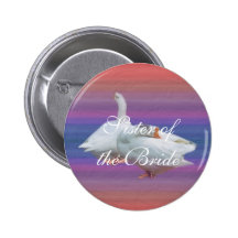 huwelijks gift, twee witte ganzen op fancy achterg speldbuttons