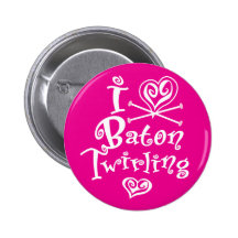I bâton de coeur tournoyant badge avec épingle