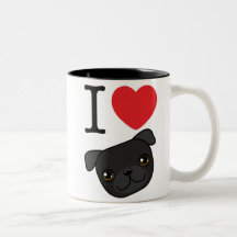 I carlins noirs de coeur tasse à café