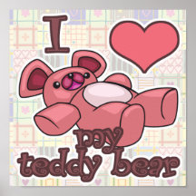 I coeur (amour) mon ours de nounours affiches