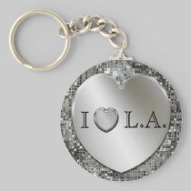 I coeur L.A. Silver Heart Keychain porte-clés