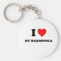 I coeur mon harmonica porte-clé