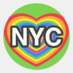 I coeur NYC. J'aime NYC. Hea d'arc-en-ciel de New  Autocollants