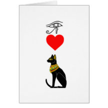 I coeur Pussy_Cat, hiéroglyphes égyptiens Cartes De Vœux